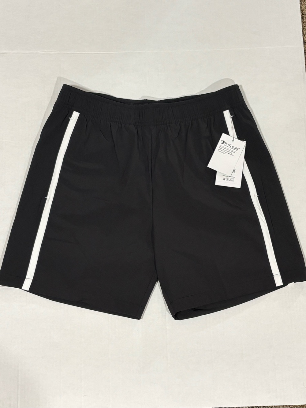 Athletic Works Black Shorts with White Side Stripes